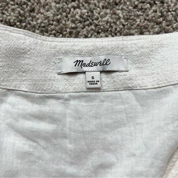 Madewell Ruffle-Sleeve Wrap Mini Dress in White, Size Small - Picture 5 of 10